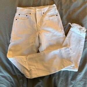 Levi white 501 skinny jeans